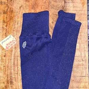 Free People Movement Navy High-Rise Sparkle Leotard Leggings